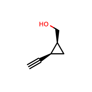 Chemical structure of rel-((1S,2R)-2-Ethynylcyclopropyl)methanol , CAS 1422273-86-6, AChemBlock Y223157