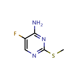 Chemical structure of 5-Fluoro-2-(methylthio)pyrimidin-4-amine , CAS 1310078-72-8, AChemBlock Y223159