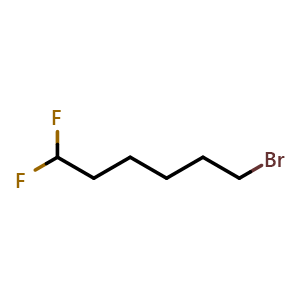 Chemical structure of 6-Bromo-1,1-difluorohexane , CAS 168268-71-1, AChemBlock Y223164