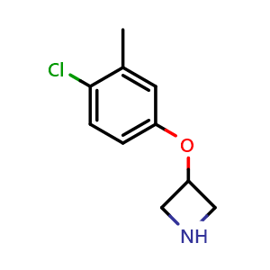 Chemical structure of 3-(4-Chloro-3-methylphenoxy)azetidine , CAS 1219948-74-9, AChemBlock Y223177