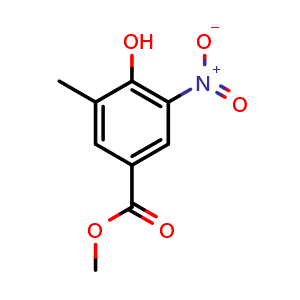 Chemical structure of Methyl 4-hydroxy-3-methyl-5-nitrobenzoate , CAS 850335-09-0, AChemBlock Y223181