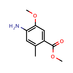 Chemical structure of Methyl 4-amino-5-methoxy-2-methylbenzoate , CAS 1427436-95-0, AChemBlock Y223184