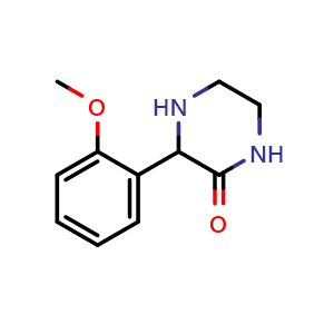 Chemical structure of 3-(2-Methoxyphenyl)-2-piperazinone , CAS 1246548-55-9, AChemBlock Y223200