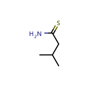 Chemical structure of 3-Methylbutanethioamide , CAS 16536-95-1, AChemBlock Y223202