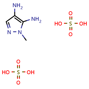 Chemical structure of 1-Methyl-1H-pyrazole-4,5-diamine bis(sulfate) , CAS 2126160-71-0, AChemBlock Y223217