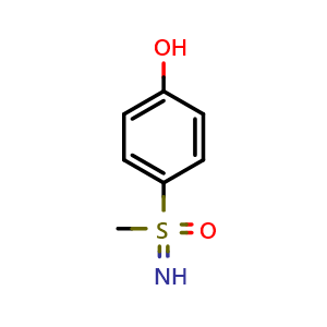 Chemical structure of (4-Hydroxyphenyl)(imino)(methyl)-l6-sulfanone , CAS 35543-41-0, AChemBlock Y223239