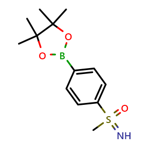 Chemical structure of Imino(methyl)(4-(4,4,5,5-tetramethyl-1,3,2-dioxaborolan-2-yl)phenyl)-l6-sulfanone , CAS 1795451-70-5, AChemBlock Y223242