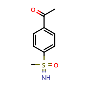 Chemical structure of (4-Acetylphenyl)(imino)(methyl)-l6-sulfanone , CAS 1620443-54-0, AChemBlock Y223244