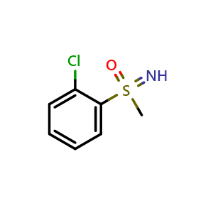 Chemical structure of S-(2-chlorophenyl)-S-methyl-sulfoximine , CAS 92523-34-7, AChemBlock Y223249