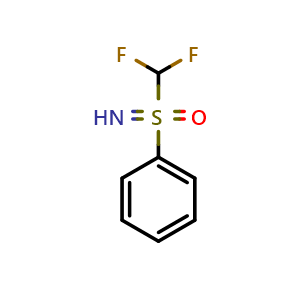 Chemical structure of [S-(Difluoromethyl)sulfonimidoyl]benzene , CAS 1333375-53-3, AChemBlock Y223250