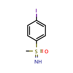 Chemical structure of Imino(4-iodophenyl)(methyl)-l6-sulfanone , CAS 2362002-14-8, AChemBlock Y223253