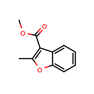 Chemical structure of methyl 2-methylbenzofuran-3-carboxylate , CAS 39811-83-1, AChemBlock Y223256