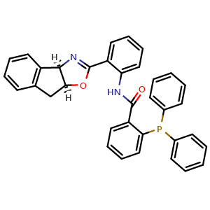 Chemical structure of N-[2-[(3aR,8aS)-3a,8a-Dihydro-8H-indeno[1,2-d]oxazol-2-yl]phenyl]-2-(diphenylphosphino)benzamide , CAS 2750202-75-4, AChemBlock Y223278
