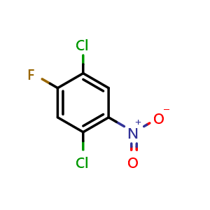 Chemical structure of 1,4-Dichloro-2-fluoro-5-nitrobenzene , CAS 2624-66-0, AChemBlock Y223291