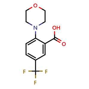 Chemical structure of 2-(4-Morpholinyl)-5-(trifluoromethyl)benzoic acid , CAS 865471-20-1, AChemBlock Y223299