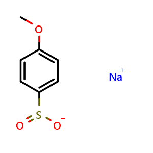 Chemical structure of sodium 4-methoxybenzenesulfinate , CAS 6462-50-6, AChemBlock Y223304
