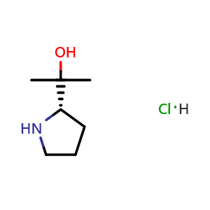 Chemical structure of (S)-2-(Pyrrolidin-2-yl)propan-2-ol hydrochloride , CAS 474317-28-7, AChemBlock Y223305