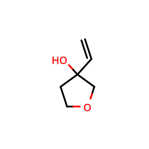Chemical structure of 3-Vinyltetrahydrofuran-3-ol , CAS 167303-68-6, AChemBlock Y223308