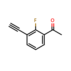 Chemical structure of 1-(3-Ethynyl-2-fluorophenyl)ethan-1-one , CAS 2359693-43-7, AChemBlock Y223309