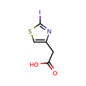 Chemical structure of 2-iodo-4-Thiazoleacetic acid , CAS 2892821-68-8, AChemBlock Y223314