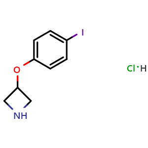 Chemical structure of 3-(4-Iodophenoxy)azetidine hydrochloride , CAS 2270911-38-9, AChemBlock Y223334