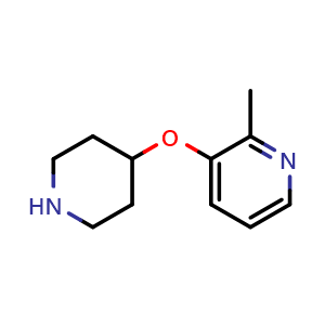 Chemical structure of 2-Methyl-3-(piperidin-4-yloxy)pyridine , CAS 900511-88-8, AChemBlock Y223335