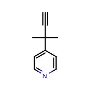 Chemical structure of 4-(2-Methylbut-3-yn-2-yl)pyridine , CAS 2228562-00-1, AChemBlock Y223338