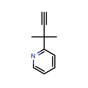 Chemical structure of 2-(2-Methylbut-3-yn-2-yl)pyridine , CAS 2228561-33-7, AChemBlock Y223339