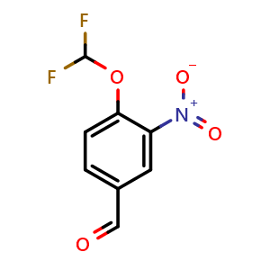 Chemical structure of 4-(Difluoromethoxy)-3-nitrobenzaldehyde , CAS 315188-38-6, AChemBlock Y223347