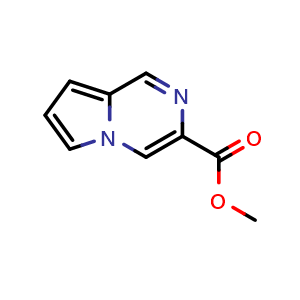 Chemical structure of Methyl pyrrolo[1,2-a]pyrazine-3-carboxylate , CAS 1300034-27-8, AChemBlock Y223373