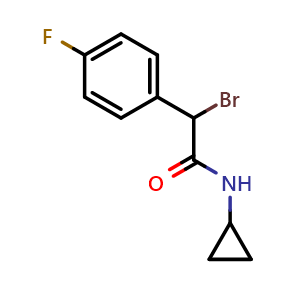 Chemical structure of 2-Bromo-N-cyclopropyl-4-fluorobenzeneacetamide , CAS 923225-99-4, AChemBlock Y223382