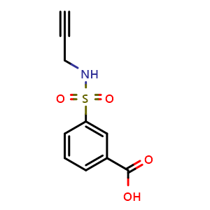 Chemical structure of 3-[(2-Propyn-1-ylamino)sulfonyl]benzoic acid , CAS 868238-01-1, AChemBlock Y223388