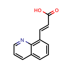 Chemical structure of 3-(8-Quinolinyl)-2-propenoic acid , CAS 77377-27-6, AChemBlock Y223396