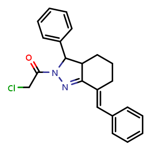 2-Chloro-1-[3,3a,4,5,6,7-hexahydro-3-phenyl-7-(phenylmethylene)-2H-indazol-2-yl]ethanone