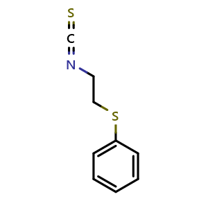 Chemical structure of (2-Isothiocyanatoethyl)(phenyl)sulfane , CAS 38752-37-3, AChemBlock Y223405