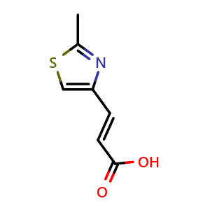 Chemical structure of 3-(2-Methyl-4-thiazolyl)-2-propenoic acid , CAS 161354-57-0, AChemBlock Y223416
