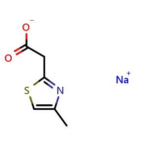 Chemical structure of sodium 2-(4-methylthiazol-2-yl)acetate , CAS 1007036-41-0, AChemBlock Y223420
