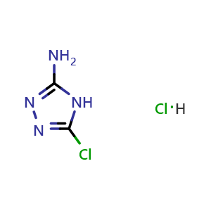 Chemical structure of 5-Chloro-4H-1,2,4-triazol-3-amine hydrochloride , CAS 858000-47-2, AChemBlock Y223424