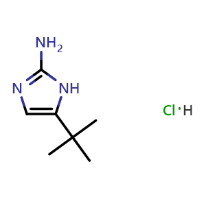 Chemical structure of 5-(Tert-butyl)-1H-imidazol-2-amine hydrochloride , CAS 1384100-95-1, AChemBlock Y223428