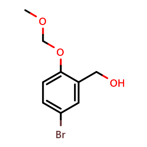 Chemical structure of 5-Bromo-2-(methoxymethoxy)benzenemethanol , CAS 181288-97-1, AChemBlock Y223435