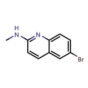 Chemical structure of 6-Bromo-N-methyl-2-quinolinamine , CAS 1201845-11-5, AChemBlock Y223450