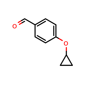 Chemical structure of 4-Cyclopropoxybenzaldehyde , CAS 915016-52-3, AChemBlock Y223460