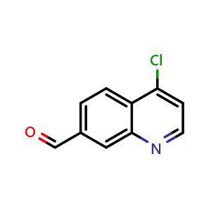 Chemical structure of 4-Chloro-7-quinolinecarboxaldehyde , CAS 1785002-28-9, AChemBlock Y223483