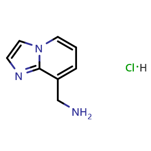 Chemical structure of Imidazo[1,2-a]pyridin-8-ylmethanamine hydrochloride , CAS 2924824-50-8, AChemBlock Y223508