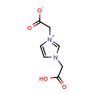 Chemical structure of 2-(1-(Carboxymethyl)-1H-imidazol-3-ium-3-yl)acetate , CAS 117255-11-5, AChemBlock Y223514