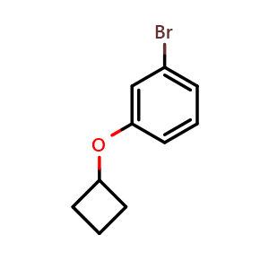 Chemical structure of 1-Bromo-3-(cyclobutyloxy)benzene , CAS 1268713-64-9, AChemBlock Y223519