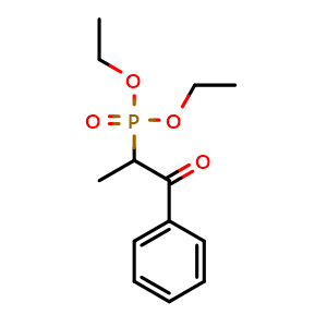Chemical structure of Diethyl (1-oxo-1-phenylpropan-2-yl)phosphonate , CAS 10409-56-0, AChemBlock Y223522