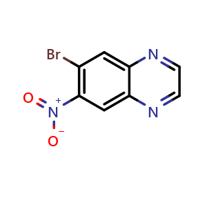 Chemical structure of 6-Bromo-7-nitroquinoxaline , CAS 113269-09-3, AChemBlock Y223524