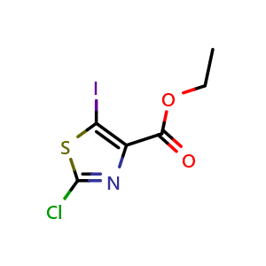 Chemical structure of Ethyl 2-chloro-5-iodothiazole-4-carboxylate , CAS 1823953-41-8, AChemBlock Y223539