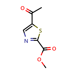 Chemical structure of Methyl 5-acetylthiazole-2-carboxylate , CAS 2092850-81-0, AChemBlock Y223544